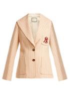 Matchesfashion.com Gucci - Single Breasted Pinstriped Wool Jacket - Womens - Red Stripe