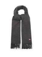 Matchesfashion.com Maison Kitsun - Tricolour Fox-patch Tasselled Wool Scarf - Mens - Grey