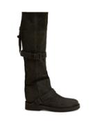 Matchesfashion.com Ann Demeulemeester - Nubuck Slouch Leather Boots - Womens - Dark Grey