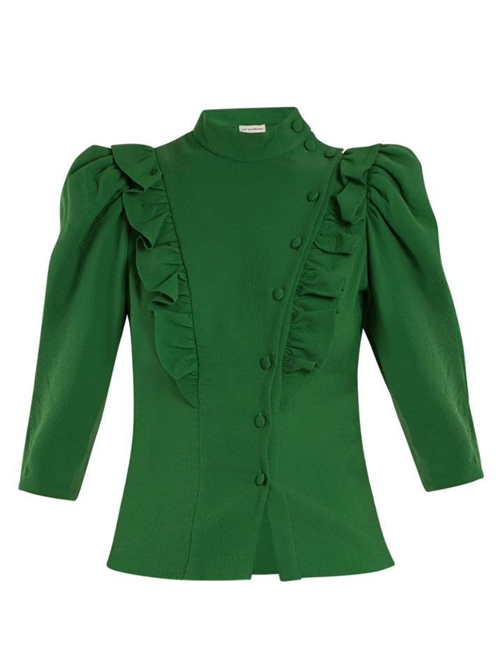 Vika Gazinskaya High-neck Ruffle-trimmed Blouse