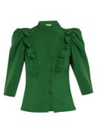 Vika Gazinskaya High-neck Ruffle-trimmed Blouse