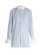 Palmer/harding Long-sleeved Pinstriped Cotton Shirt
