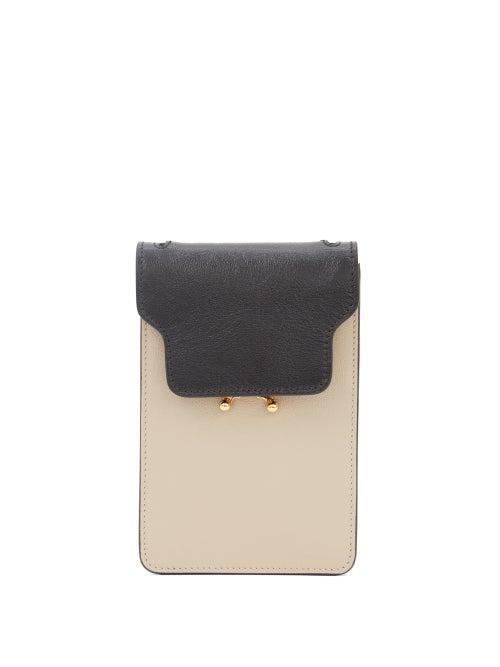 Ladies Bags Marni - Trunk Vertical Mini Leather Cross-body Bag - Womens - Black Cream