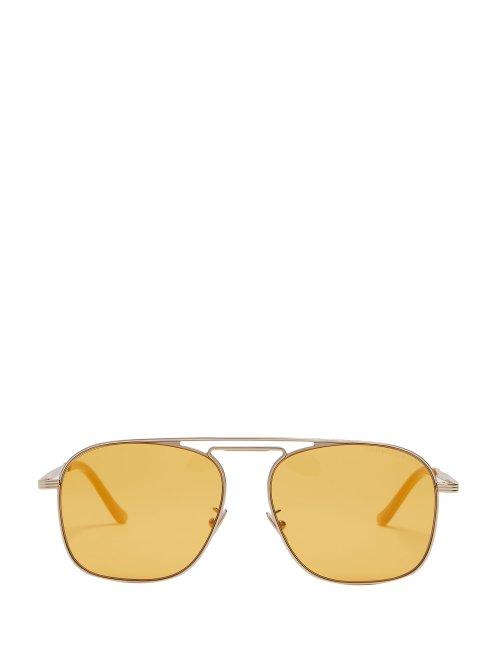 Matchesfashion.com Cutler And Gross - Aviator Frame Metal Sunglasses - Mens - Silver