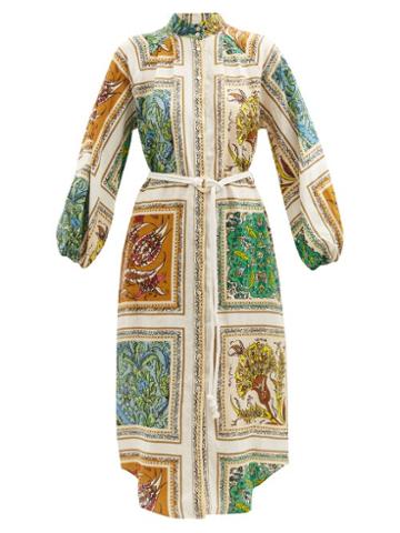 Ale Mais - Delphine Printed Linen Sun Dress - Womens - Multi