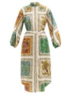 Ale Mais - Delphine Printed Linen Sun Dress - Womens - Multi