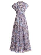 Temperley London Elsa V-neck Floral-jacquard Gown
