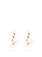 Matchesfashion.com Marni - Crystal & Daisy Earrings - Womens - White Gold