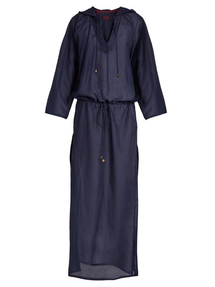Albus Lumen Allegra Cotton And Silk-blend Hooded Kaftan