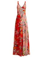 Matchesfashion.com Diane Von Furstenberg - Avalon Poppy Print Silk Maxi Dress - Womens - Orange Multi