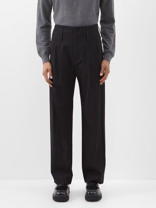 Maryam Nassir Zadeh - Abdou Pleated Cotton Trousers - Mens - Black