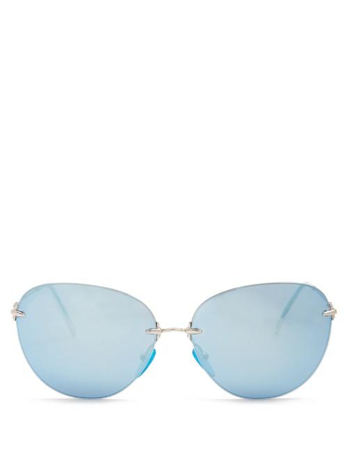 Christopher Kane Mirrored D-frame Sunglasses
