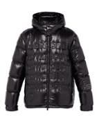 Matchesfashion.com 7 Moncler Fragment - Hooded Debossed Glossed Nylon Down Jacket - Mens - Black