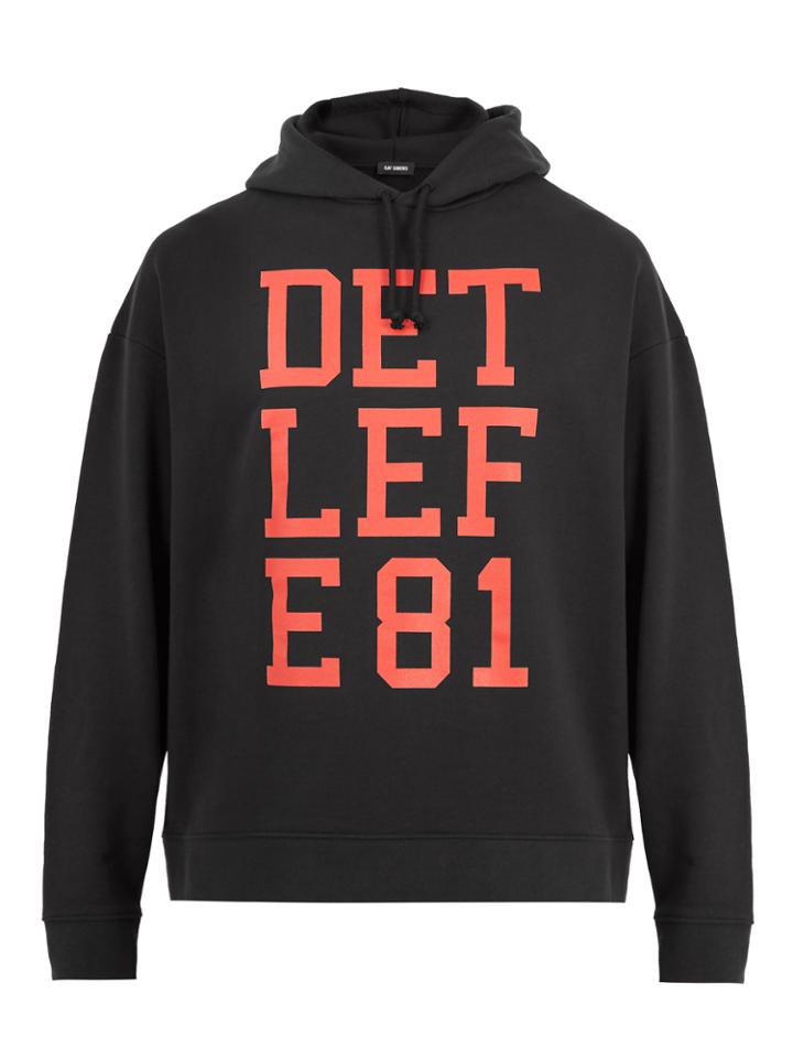 Raf Simons Detlefe 81-print Hooded Cotton Sweatshirt