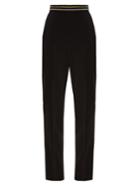 Peter Pilotto Striped-waist Straight-leg Stretch-cady Trousers
