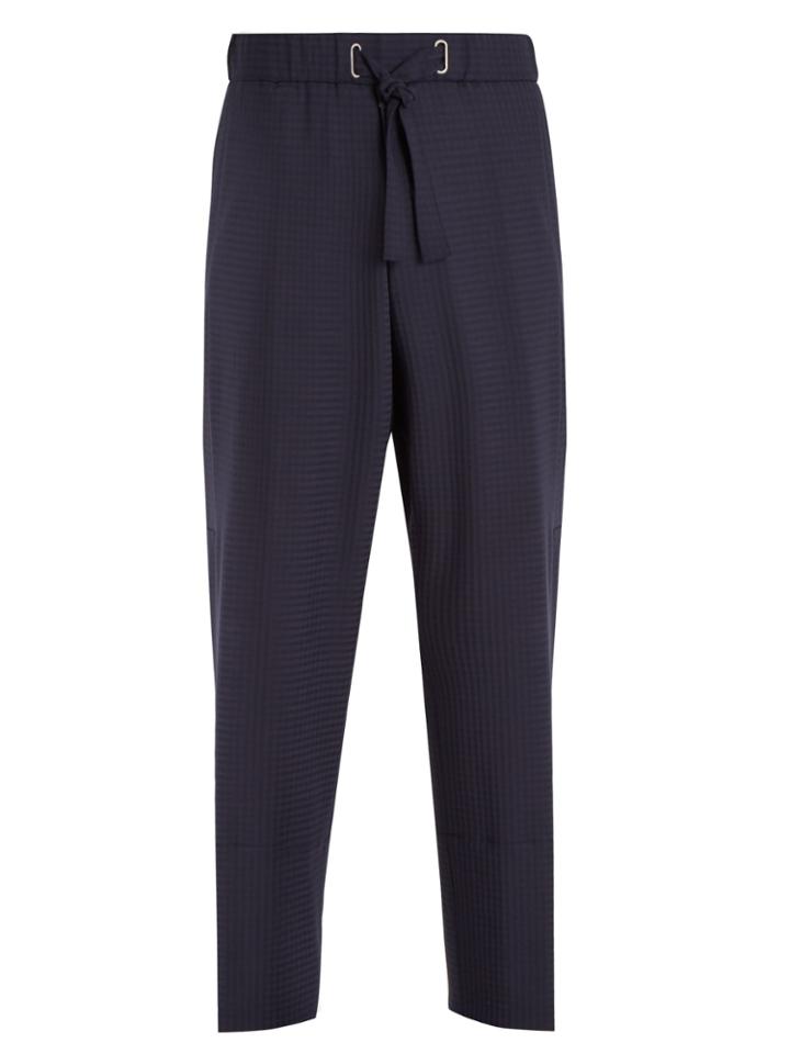 Wooyoungmi Checked Straight-leg Drawstring-waist Trousers
