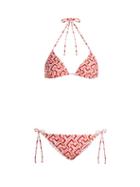 Matchesfashion.com La Doublej - Domino Valentino Print Bikini - Womens - Pink Multi