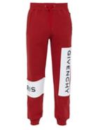 Matchesfashion.com Givenchy - Logo Embroidered Cotton Track Pants - Mens - Red