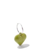 Raf Simons - Heart Sterling-silver Single Hoop Earring - Womens - Green