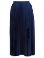 Toga Cut-out Pleated Taffeta Midi Skirt