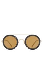 Matchesfashion.com Matsuda - M3080 Round Acetate And Titanium Sunglasses - Mens - Brown