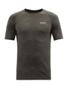 Soar - Logo-print Merino-blend T-shirt - Mens - Grey