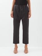 The Row - Geneve Cropped Silk-blend Tailored Trousers - Womens - Black