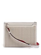 Matchesfashion.com Christian Louboutin - Skypouch Spike Embellished Leather Clutch Bag - Mens - White Silver
