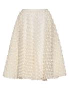 Matchesfashion.com Rochas - Textured Fabric A Line Skirt - Womens - Ivory