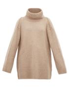 Matchesfashion.com Khaite - Tenille Slit Shoulder Cashmere Sweater - Womens - Beige