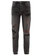 Ksubi - Van Winkle Maniac Embroidered Skinny-leg Jeans - Mens - Black