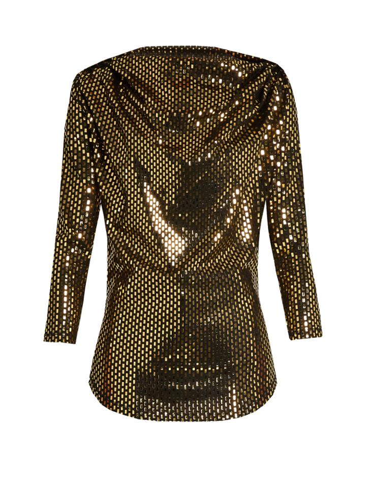 Vivienne Westwood Anglomania Amber Draped Laminated-print Jersey Top