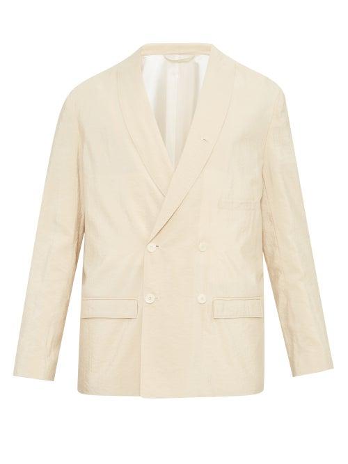 Lemaire - Silk-blend Double-breasted Blazer - Mens - Cream