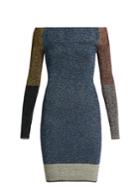 Christopher Kane Contrast-panel Metallic-knit Dress
