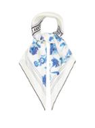 Matchesfashion.com Burberry - Floral-print Silk-twill Scarf - Womens - Blue