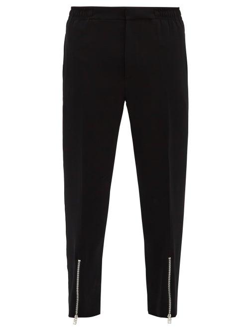 Matchesfashion.com Alexander Mcqueen - Zipped-cuff Crepe Trousers - Mens - Black