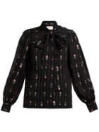 Matchesfashion.com Gucci - Metallic Fil Coup Crepe Blouse - Womens - Black Multi