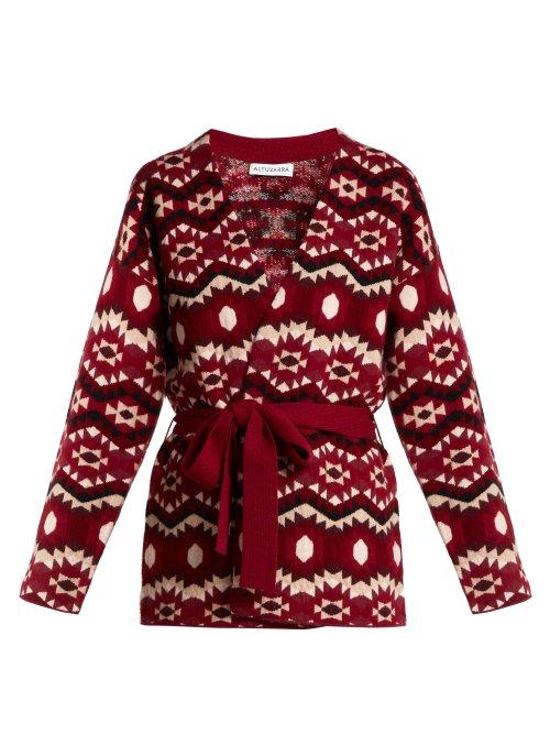 Matchesfashion.com Altuzarra - Clearwater Reversible Cashmere Cardigan - Womens - Dark Pink