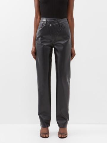 Agolde - Criss Cross Recycled Leather-blend Trousers - Womens - Black