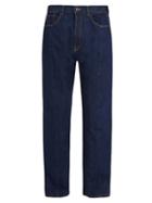 Matchesfashion.com Valentino - Panelled Straight Leg Jeans - Mens - Blue