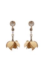 Matchesfashion.com Marni - Crystal Embellished Flower Drop Earrings - Womens - Beige