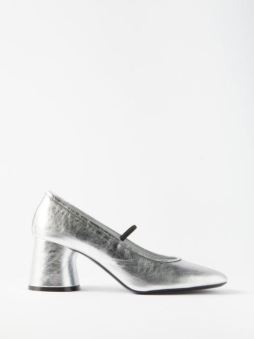 Khaite - Lorimer Metallic-leather Mary Jane Pumps - Womens - Silver