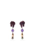 Matchesfashion.com Daniela Villegas - Freya Stark Diamond, Sugilite & 18kt Gold Earrings - Womens - Purple