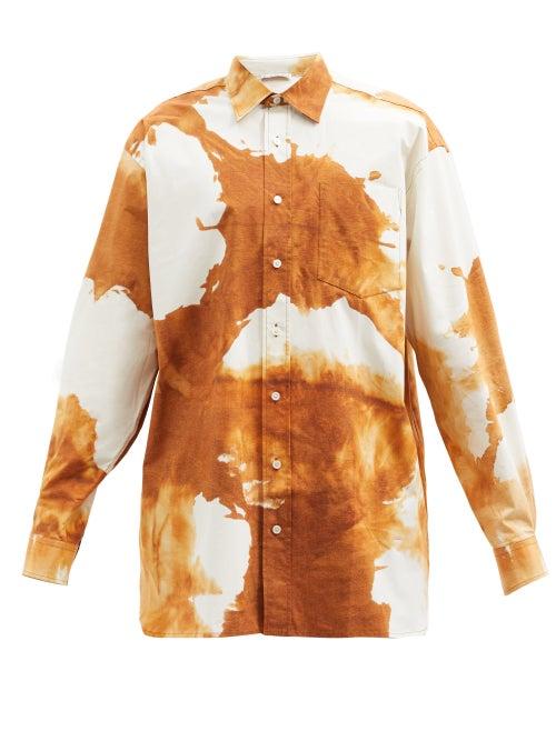 Matchesfashion.com Acne Studios - Atlent Tie-dye Cotton-blend Shirt - Mens - Brown