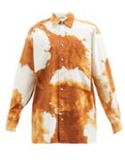 Matchesfashion.com Acne Studios - Atlent Tie-dye Cotton-blend Shirt - Mens - Brown