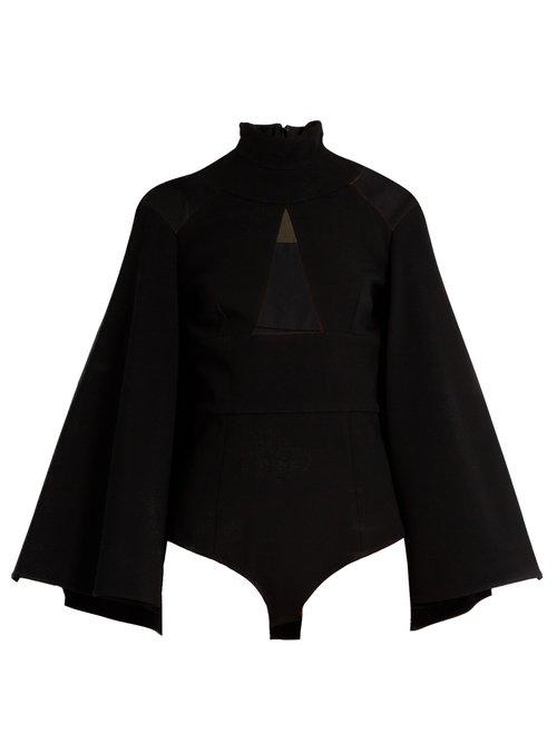 Matchesfashion.com Balmain - Semi Sheer Extended Hem Top - Womens - Black