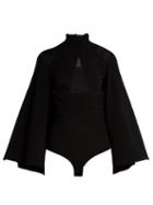 Matchesfashion.com Balmain - Semi Sheer Extended Hem Top - Womens - Black