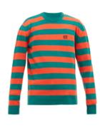 Matchesfashion.com Loewe - Stripe Intarsia Wool Blend Sweater - Mens - Green Multi