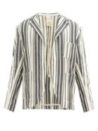 Matchesfashion.com Marrakshi Life - Single-breasted Striped Cotton-canvas Jacket - Mens - Cream Multi