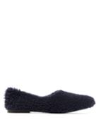 Matchesfashion.com Fur Deluxe - Shearling Ballet Flats - Womens - Navy